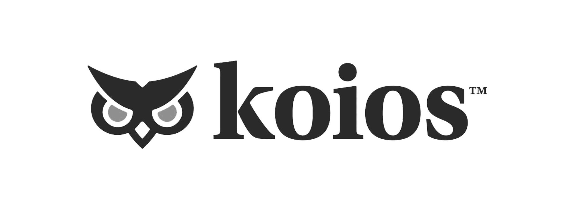 The logo for koios on a gray background, showcasing Gosmartware.
