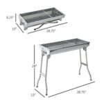 A set of measurements for a bbq grill.