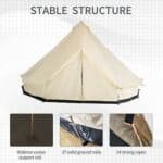 A structure of a tent.