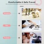 A poster with the words comfortable and safe travel.