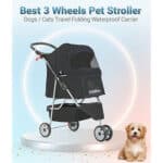 The best 3 wheels pet stroller with a dog on it.