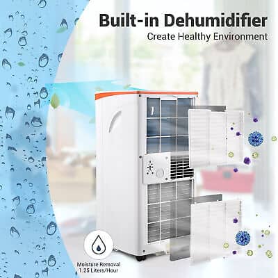 A dehumidifier with the words built in dehumidifier.