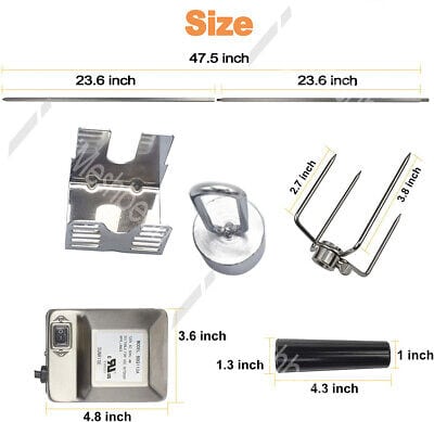 A set of barbecue tools with different sizes and measurements.