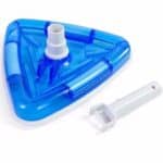 Blue inflatable vinyl ice luge with a plastic mold injector on white background.