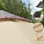 A picture of a tent with different parts of the roof.