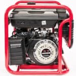 Portable gas-powered 4000w generator with red frame.