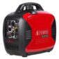 Portable red and black inverter generator.