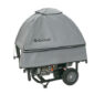 Portable generator covered with a protective canopy.