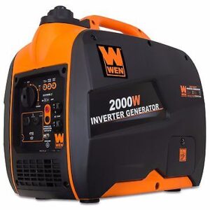 Portable 2000w inverter generator with orange and black casing.