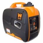 Portable wen brand generator with orange and black casing.