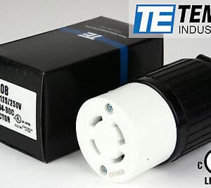 Industrial power connector with its packaging.