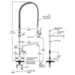 A diagram showing the parts of a kitchen faucet.