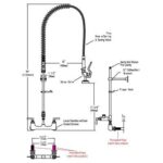 A diagram showing the parts of a kitchen faucet.