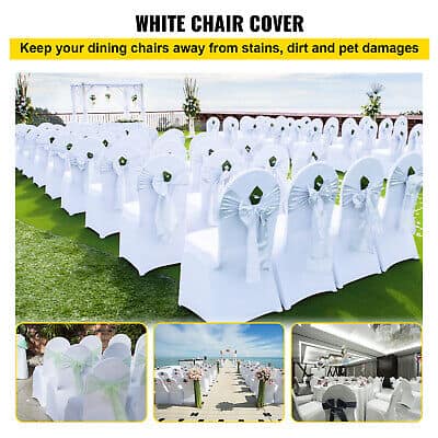 White chair covers for weddings and events.