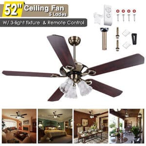 52 inch ceiling fan with remote control.