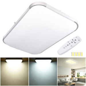 A white led ceiling light with remote control.