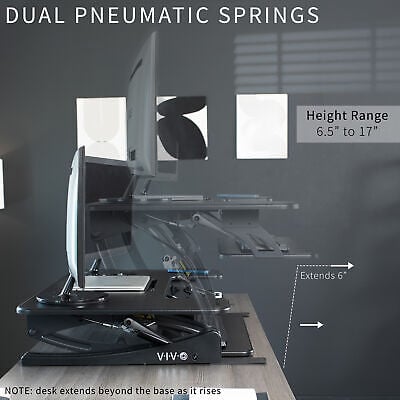 Dual pneumatic springs desk stand.