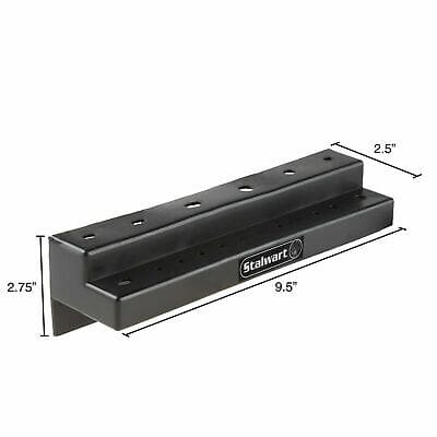 A picture of a black shelf with measurements.