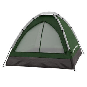A green and black tent on a white background.