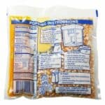 A bag of popcorn with instructions on it.