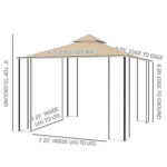 A diagram showing the dimensions of a gazebo.