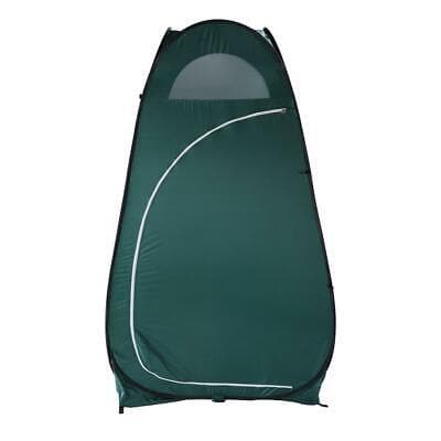 A green pop up tent on a white background.