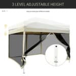 A gazebo with an adjustable height.