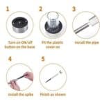 A series of pictures showing how to use a plastic pipe.