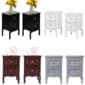 A set of four nightstands in different colors.