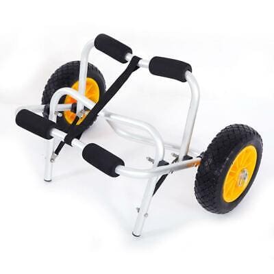 A two wheeled cart with yellow wheels on a white background.