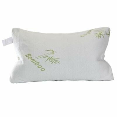 Bamboo pillow with the word bamboo on it.