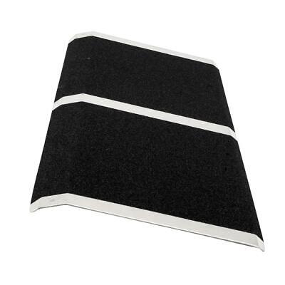A pair of black and white strips on a white surface.