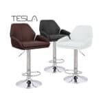 Three tesla bar stools on a white background.