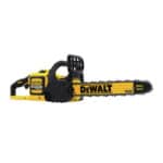 A dewalt chainsaw on a white background.