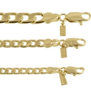 Three gold chain bracelets with different clasps.