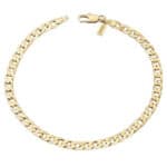 A yellow gold chain bracelet with a clasp.