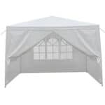 A white gazebo tent on a white background.