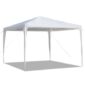 A white canopy tent on a white background.