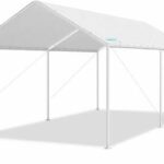 A white canopy tent on a white background.