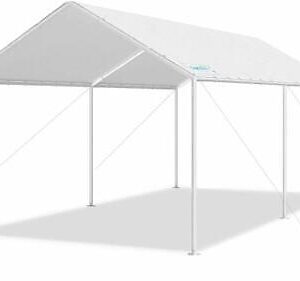 A white canopy tent on a white background.