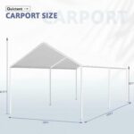 A diagram showing the measurements of a carport.