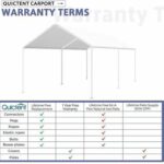 An image of a carport with a warranty terms.