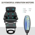 A massage chair with a foot rest.