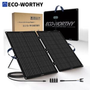 Portable solar panel kit with accessories by eco-worthy.