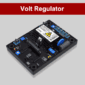 Voltage regulator circuit board on a red background.