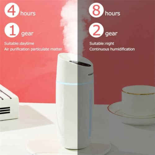 An image of an air humidifier with different settings.