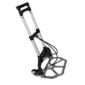 A black and white hand truck on a white background.