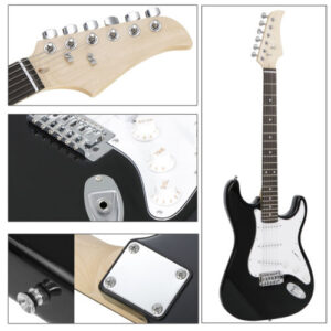 Fender stratocaster electric guitar - black.