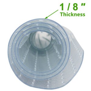 A roll of clear plastic with a thickness of 1 / 8.