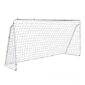 A soccer goal on a white background.